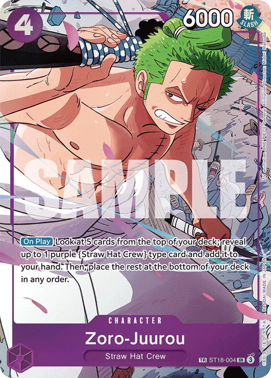 ST18-004, SR, Zoro-Juurou (Treasure Rare)