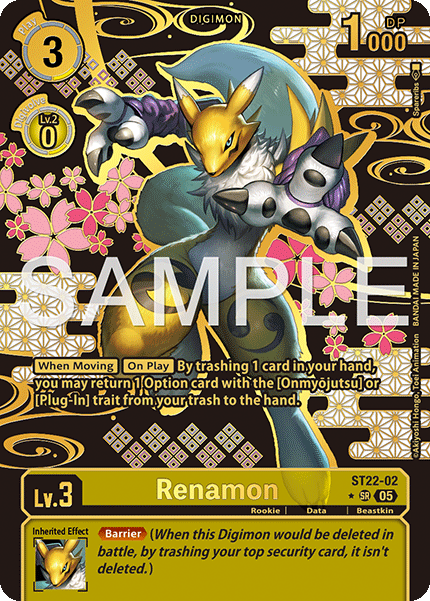 ST22-02, SR, Renamon (Alternate Art)