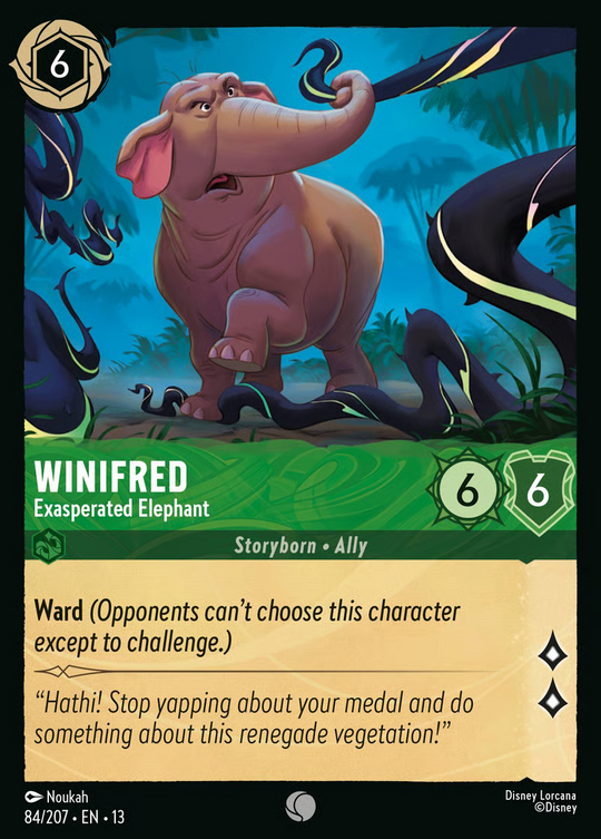 13ATK-084, C, Winifred - Exasperated Elephant (Foil)