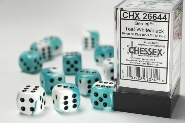 Chessex - Gemini 16mm d6 Dice Block™ (12 dice)