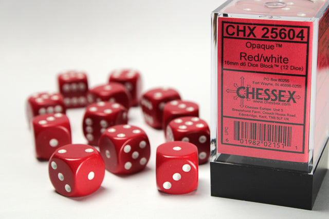 Chessex - Opaque 16mm d6 Dice Block™ (12 dice)