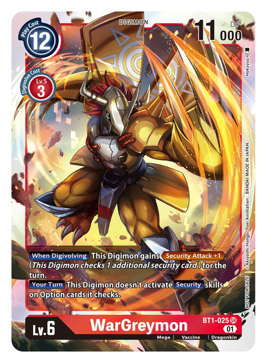 BT01-025 SR WarGreymon (ST11 Box Topper Reprint)