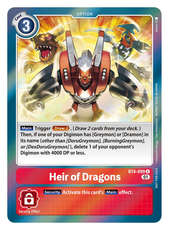 BT04-099 U Heir of Dragons (ST11 Box Topper)