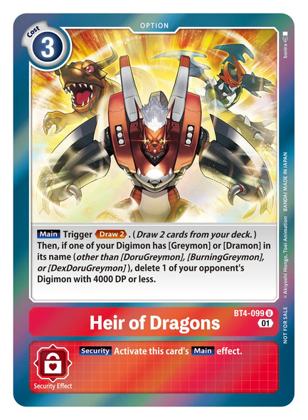 BT04-099 U Heir of Dragons (ST11 Box Topper)