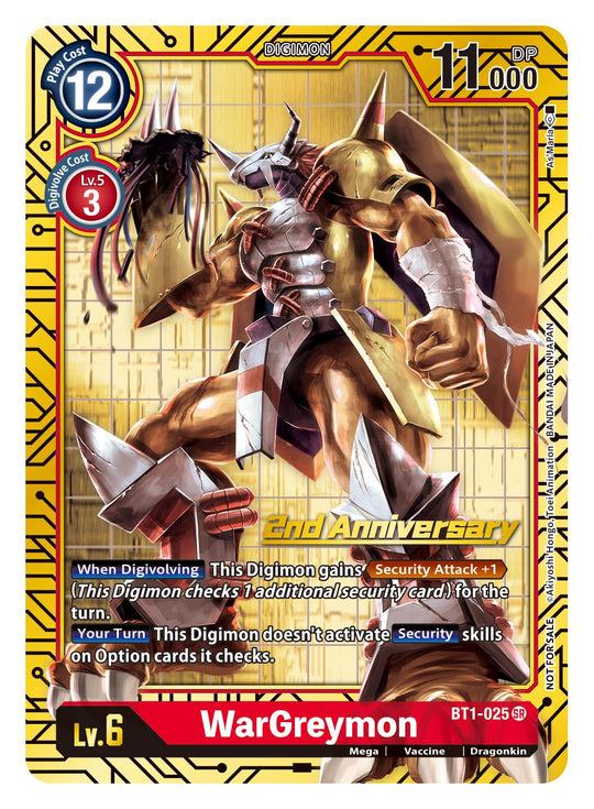 BT01-025 SR WarGreymon (2nd Anniversary Reprint)