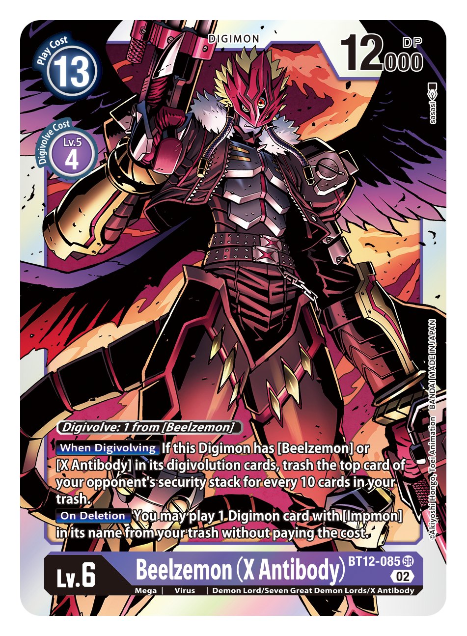 beelzemon digimon card BT12-085, SR, Beelzemon (X Antibody) – Kai of Cards