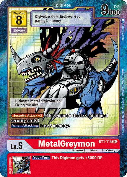 BT01-114 SEC MetalGreymon (Secret Rare) (Alternate Art)