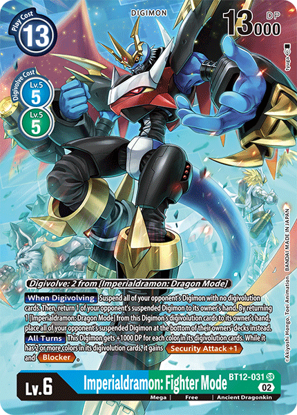 BT12-031, SR, Imperialdramon: Fighter Mode (Alternate Art)