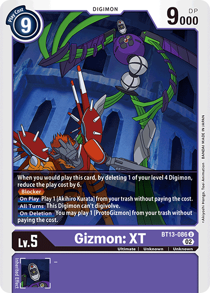 BT13-086 U, Gizmon: XT