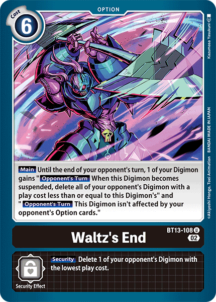 BT13-108 U, Waltz's End