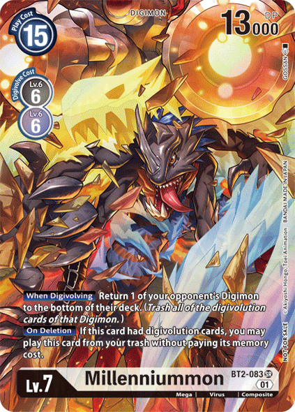 BT02-083 SR Millenniummon (1-Year Anniversary Box Topper Reprint)