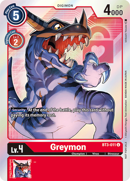 BT03-011 U Greymon - BT3-011 (Box Topper)