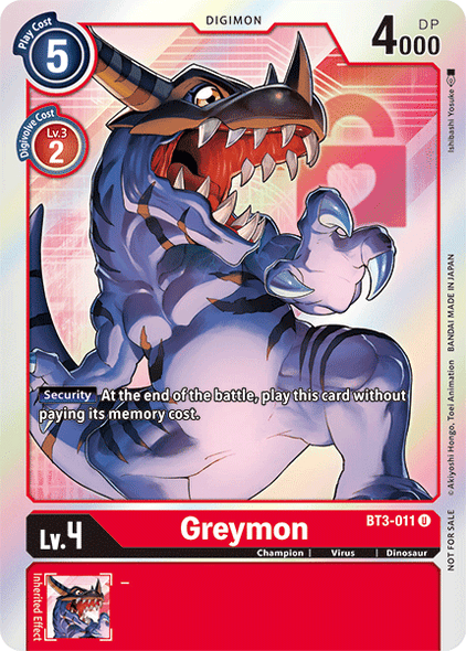 BT03-011 U Greymon - BT3-011 (Box Topper)