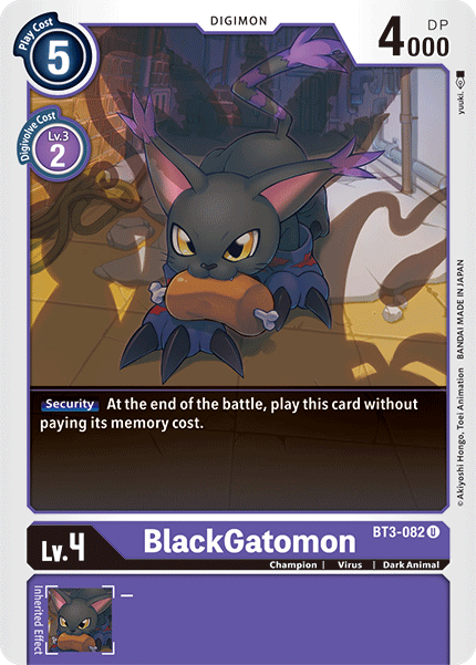 digimon gatomon card BT03-082 U BlackGatomon – Kai of Cards