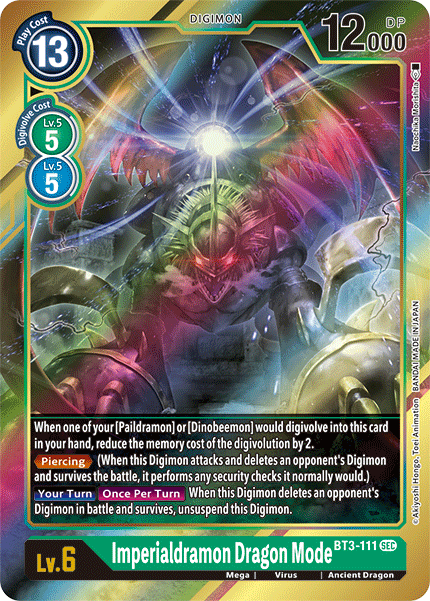 BT03-111 SEC Imperialdramon Dragon Mode (Secret Rare) (Alternate Art)