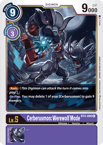 BT04-086 R Cerberusmon: Werewolf Mode