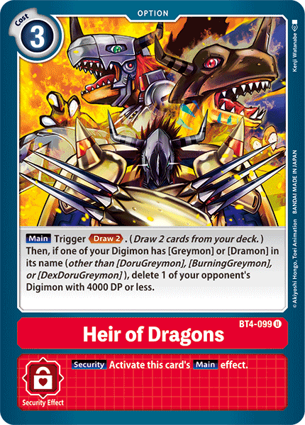 BT4-099 U Heir of Dragons