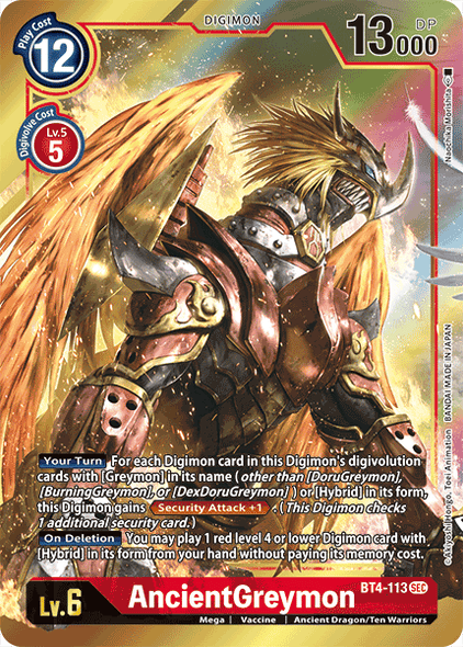 BT04-113, SEC, AncientGreymon (Alternate Art)