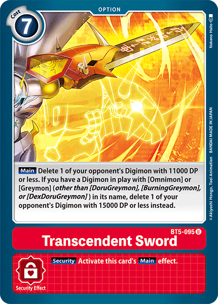 BT05-095 U, Transcendent Sword