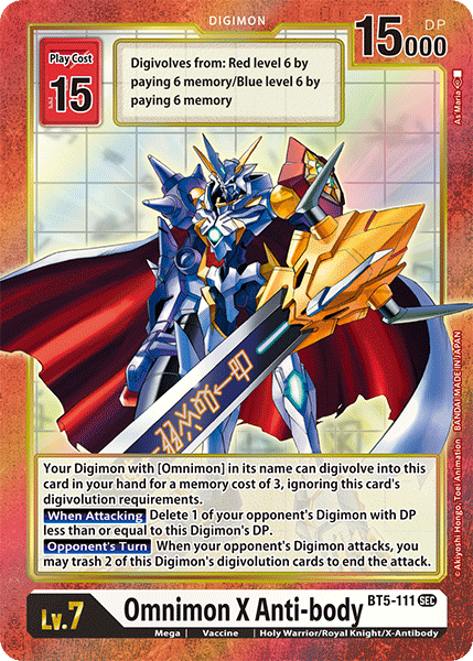 BT05-111 SEC, Omnimon X Anti-body (Alternate Art)