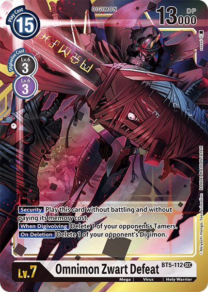 BT05-112 SEC, Omnimon Zwart Defeat (Alternate Art)