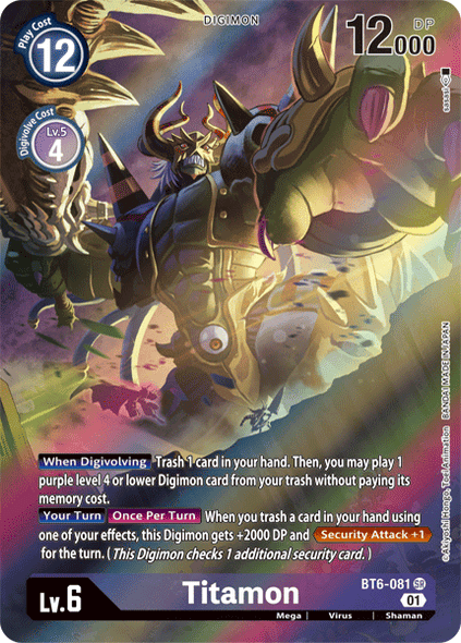 BT06-081 SR, Titamon (Alternate Art)