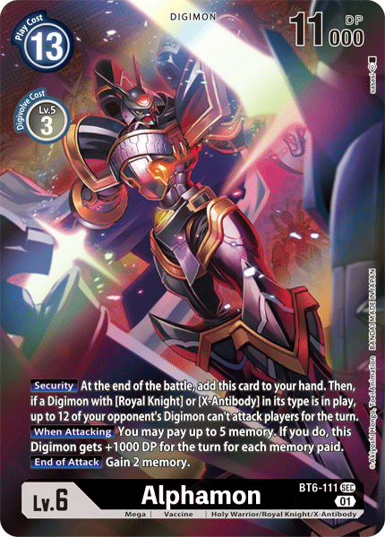 BT06-111 SEC, Alphamon (Alternate Art)