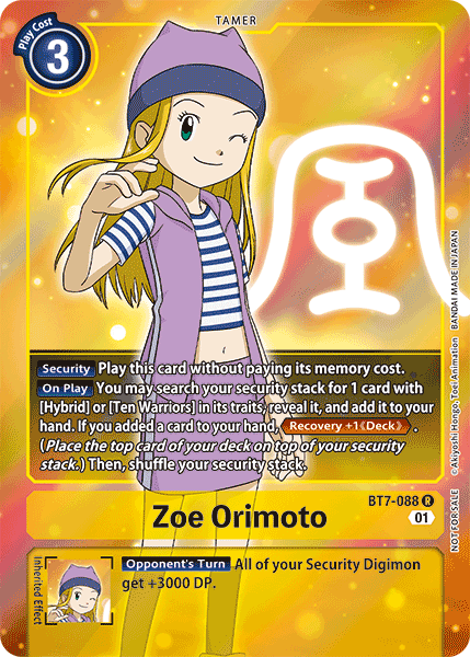BT07-088 R, Zoe Orimoto (Box Topper)