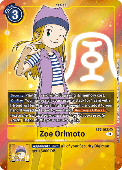 BT07-088 R, Zoe Orimoto (Box Topper)