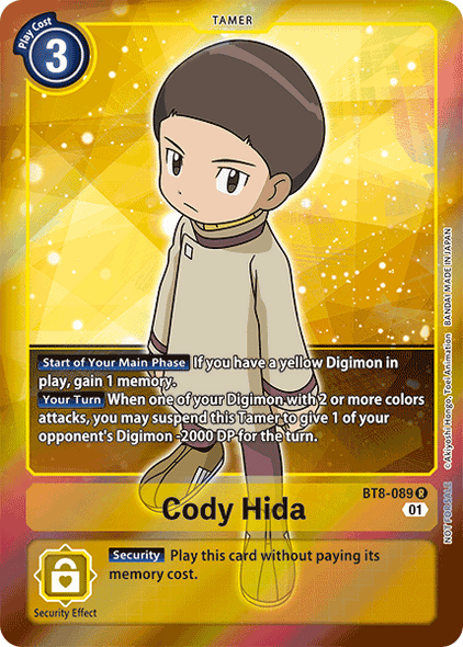 BT08-089 R, Cody Hida (Box Topper)