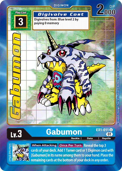EX01-011 U, Gabumon (Alternate Art)