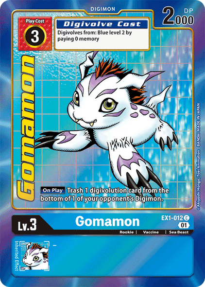EX01-012 C, Gomamon (Alternate Art)