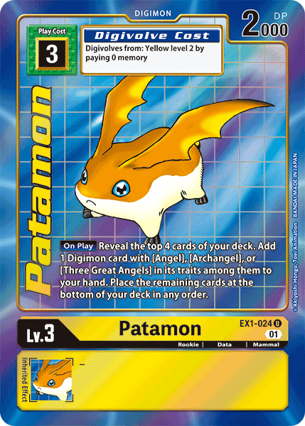 EX01-024 U, Patamon (Alternate Art)