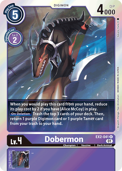 EX02-041 R, Dobermon – Kai of Cards