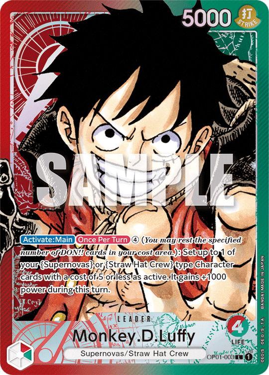 OP01-003, L, Monkey D. Luffy (Alternate Art)