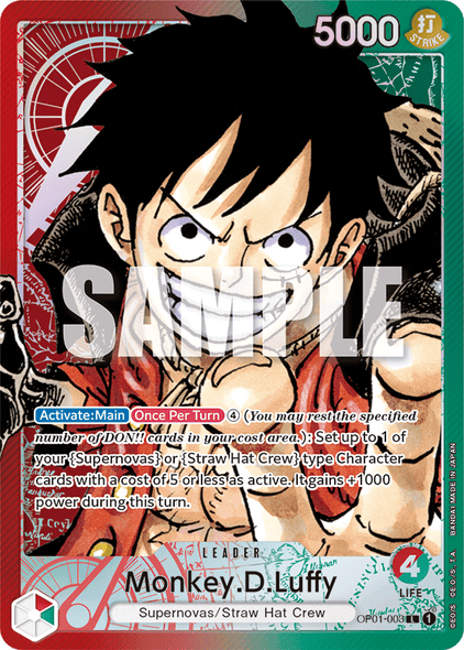 OP01-003, L, Monkey D. Luffy (Alternate Art)