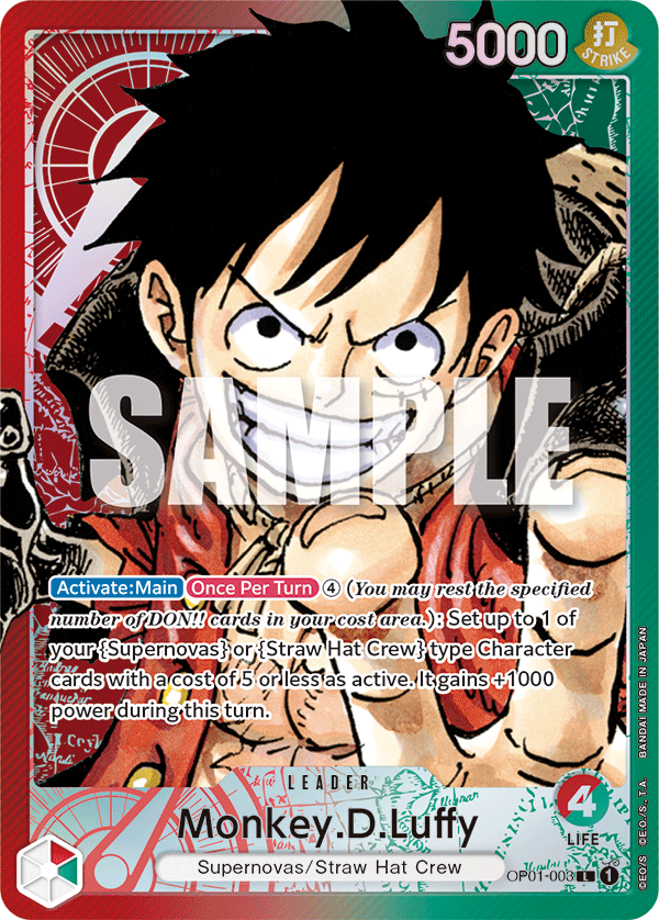 OP01-003, L, Monkey D. Luffy (Alternate Art) – Kai of Cards OP01-003, L, Monkey D. Luffy (Alternate Art) – Kai of Cards
