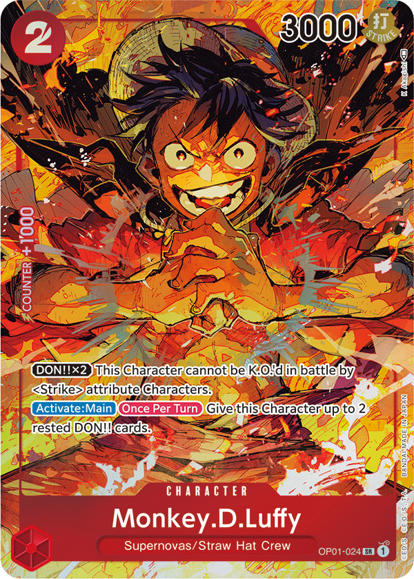 OP01-024, SR, Monkey D. Luffy (Alternate Art)