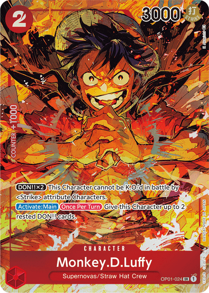 OP01-024, SR, Monkey D. Luffy (Alternate Art)