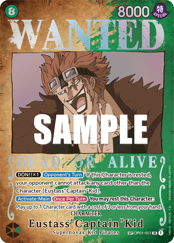 OP01-051, SR, Eustass"Captain"Kid (Wanted Poster)