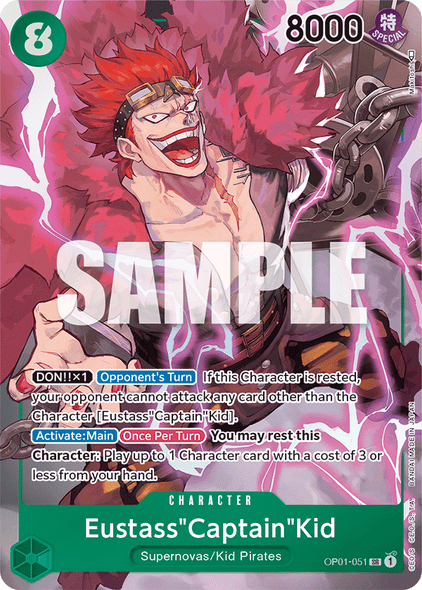 OP01-051, SR, Eustass"Captain"Kid (Alternate Art)