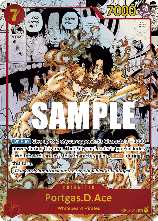 OP02-013, SR, Portgas.D.Ace (Manga Rare)