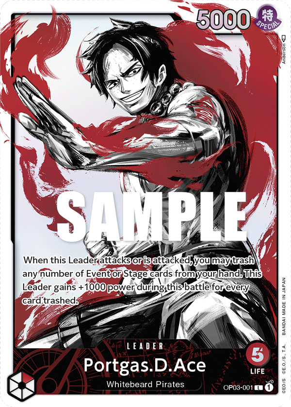 OP03-001, L, Portgas.D.Ace (Alternate Art)