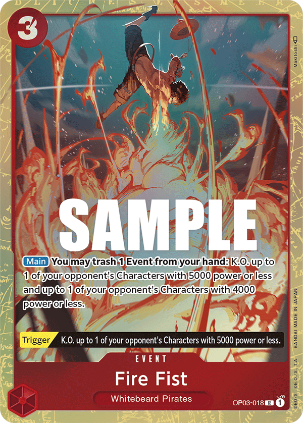 OP03-018, R, Fire Fist (Alternate Art)