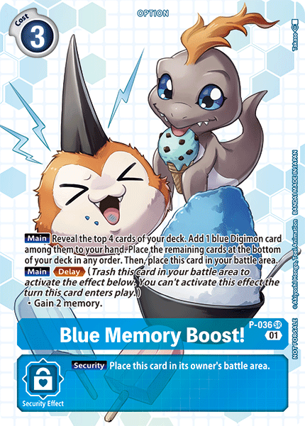 P-036 SR, Blue Memory Boost! - P-036 (Next Adventure Box Topper)