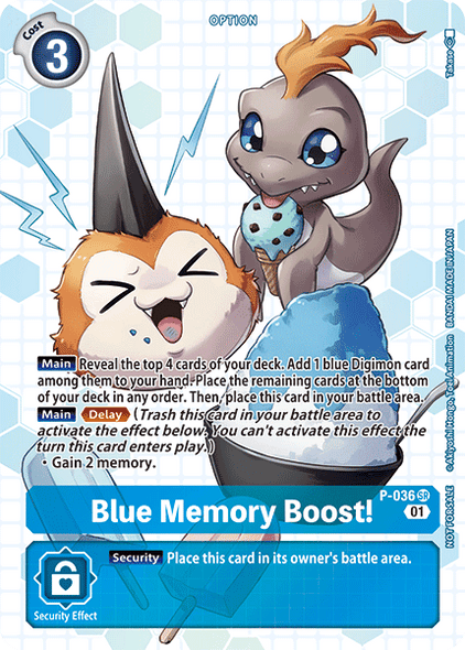 P-036 SR, Blue Memory Boost! - P-036 (Next Adventure Box Topper)