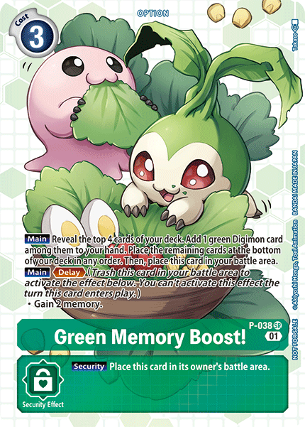 P-038 SR, Green Memory Boost! - P-038 (Next Adventure Box Topper)