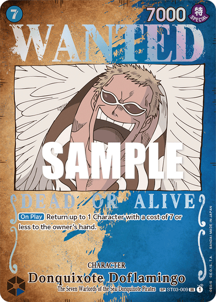ST03-009, SR, Donquixote Doflamingo (Wanted Poster)