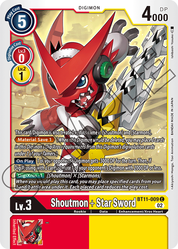 BT11-009 C, Shoutmon + Star Sword (Foil)