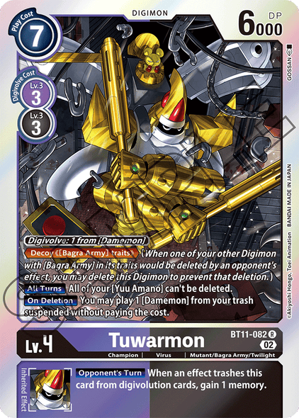 BT11-082 R, Tuwarmon